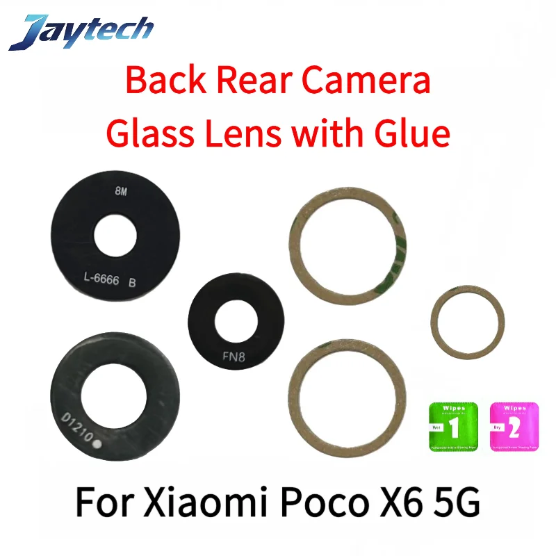 1Set Rear Back Camera Glass Lens For Xiaomi POCO F6 M6 Pro X5 X6 X7 4G 5G With Glue Sticker