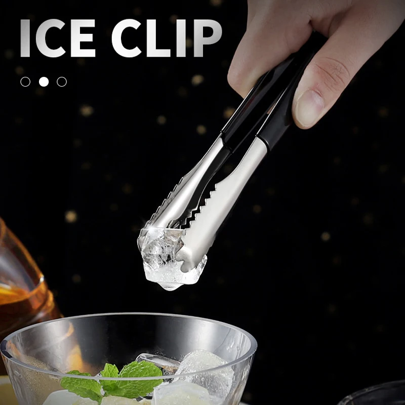 Stainless Steel Ice Tongs, Non-Slip Ice Cube Clips, Sugar Cubes, Barbecue Food Tongs, Tweezers