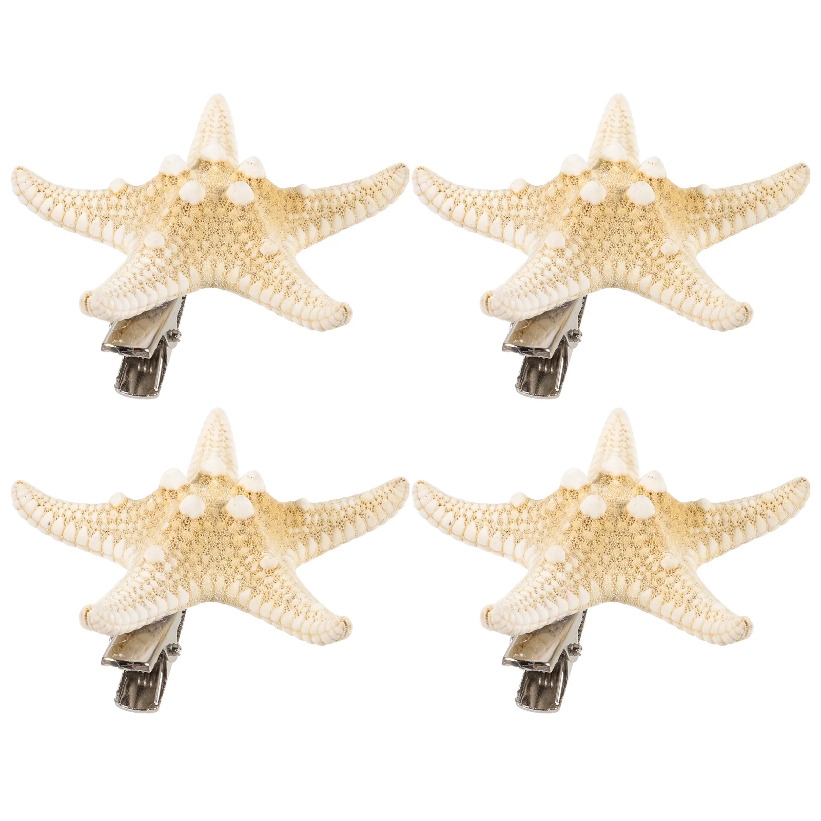 

4 Pcs Five-pointed Star Hairpin Sea Clip Pins Beach Bridal Accessories for Girls