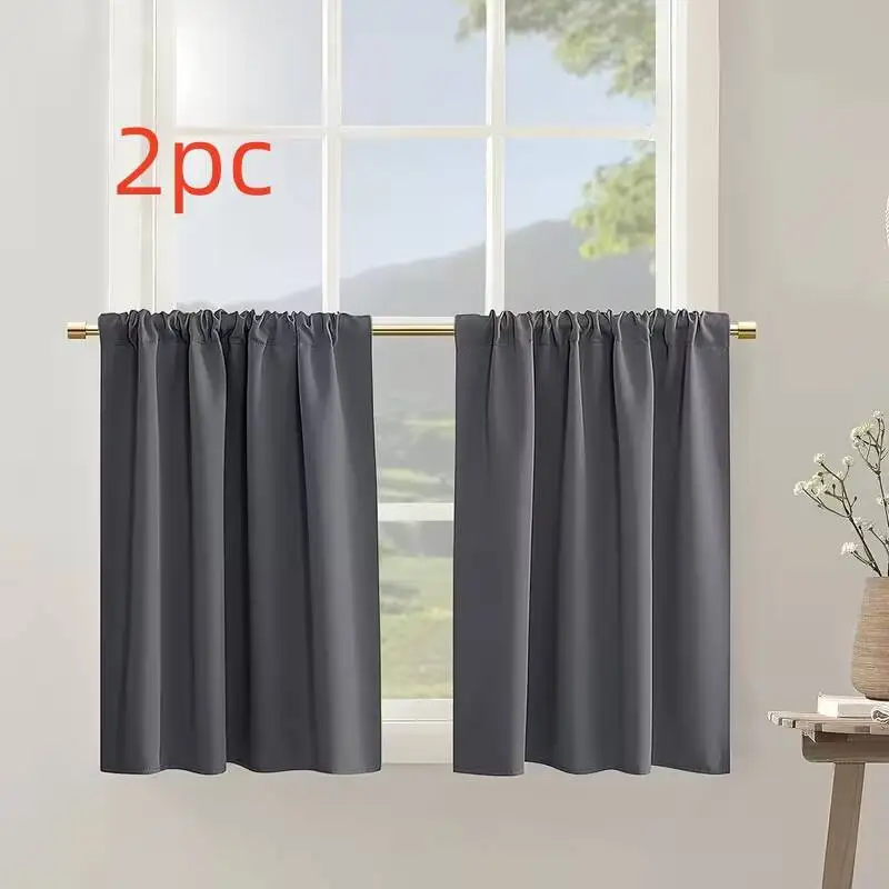2-delige diepe korte verduisteringsgordijnen, ideaal voor keuken badkamer kelderkast camper camper slaapkamer, casual minimalistische stijl