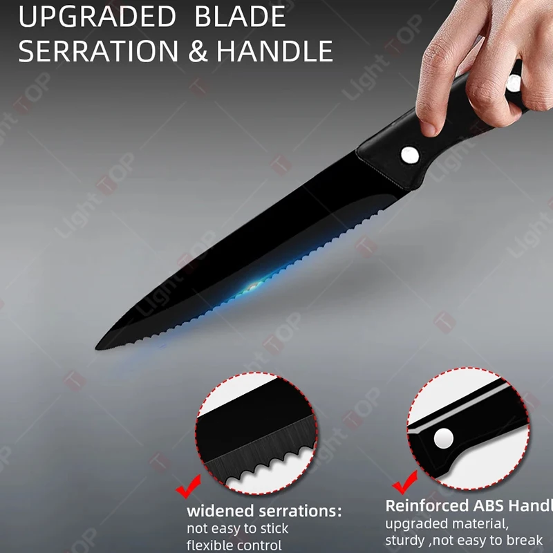 Stainless Steel Bread Knife Professional Kitchen Knives Steak Knife Set Serrated Beef Cleaver Restaurant Cutlery Dinner Knife