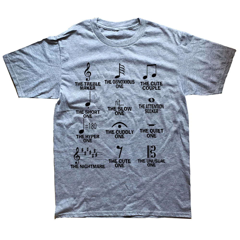 النوتات الموسيقية رمز تعريف الفكاهة مضحك هدية الكريسماس تي شيرت الجرافيك القطن الشارع الشهير تي شيرتات قصيرة الاكمام ملابس رجالي