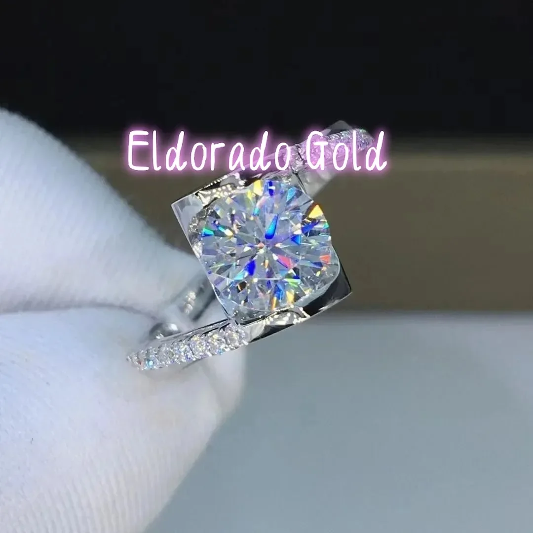 

Eldorado Gold Eldorado Gold Eldorado Eldorado Classic 1 Carat VVS Diamond Moissanite Rings Never Fade Original PT950 Platinum