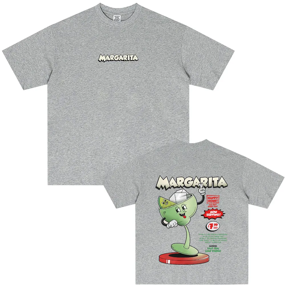 Margarita Cocktail Funny Meme T-shirt Men Women Cartoon Casual Vintage T-shirts Men's High Quality Cotton Short Sleeve T Shirts