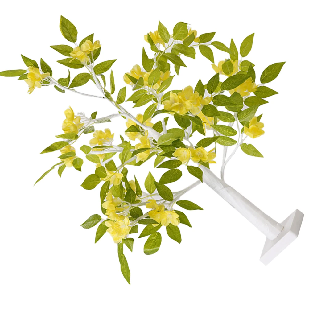 Simulated Wisteria Flower Tree Lamp Desktop Light Table Bedside Nightstand Decorative LED Shape Lights