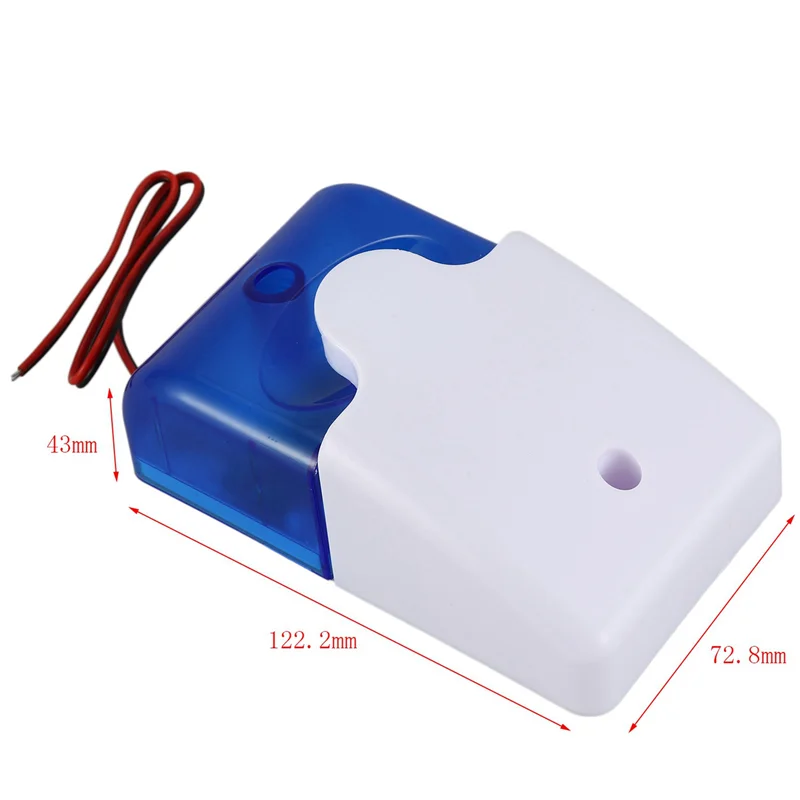 Daily Sale 4X Mini Wired Strobe Warning Siren Durable DC12V Sound Alarm Flashing Light Sound Siren Horn Security Alarm System 11