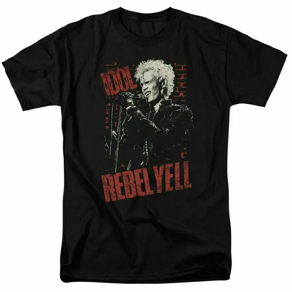 Camiseta de Billy Idol Brick Wall Rebel Yell, camisa informal de marca de alta calidad con licencia de banda de Rock, Merchdandise Black2024