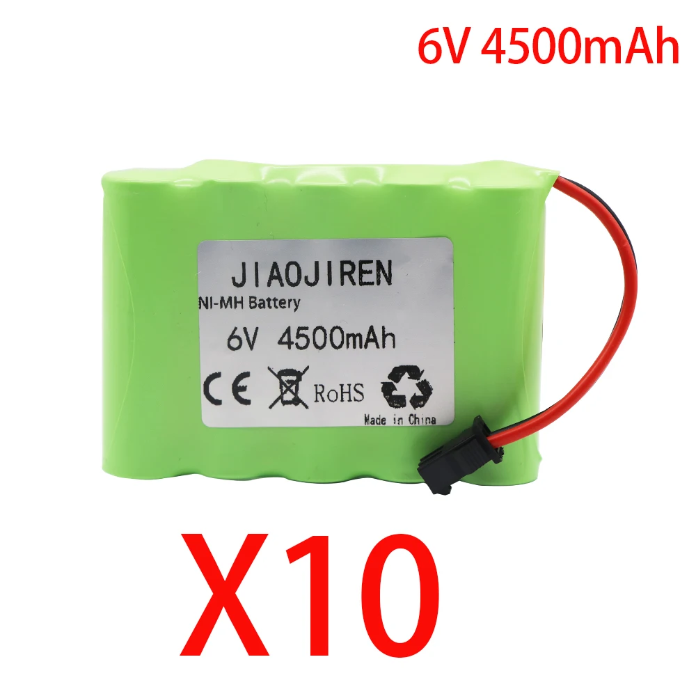 Upgrade 6v 4500mah NiMH Battery For Rc Toys Cars Tank Truck Robots Guns Boats AA Ni-MH 6v Rechargeable Battery Pack 3000mAh