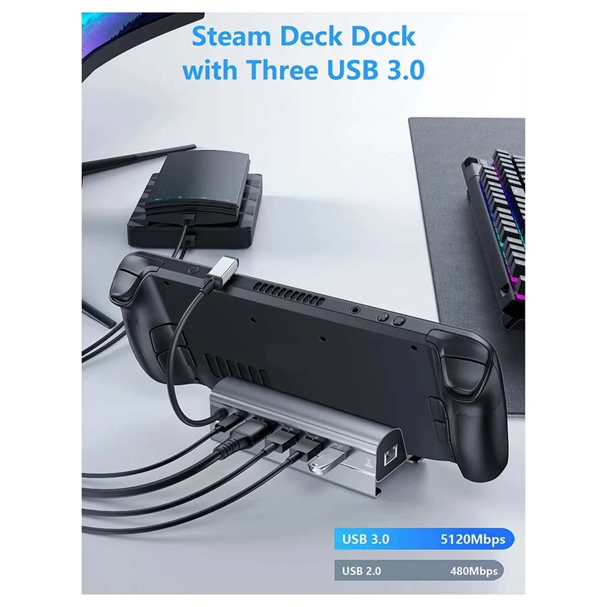 A07I Аксессуары для док-станции 6 в 1, 3xUSB, 4K при 60 Гц, Gigabit Ethernet PD, концентратор 60 Вт