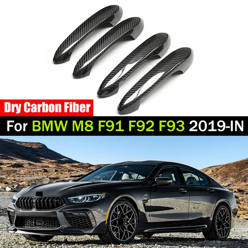 

Dry Carbon Fiber Car Door Handles Cover For BMW M8 Series F91 F92 F93 2019-IN Car Exterior Style Accessories Protective Stickers