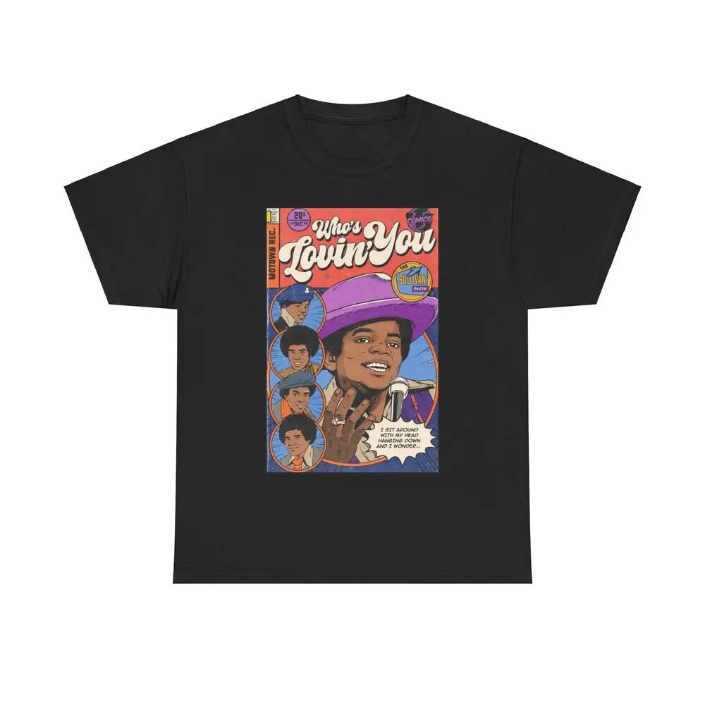 Michael Jackson Comic T shirt Jackson 5 Unisex Heavy Cotton Tee