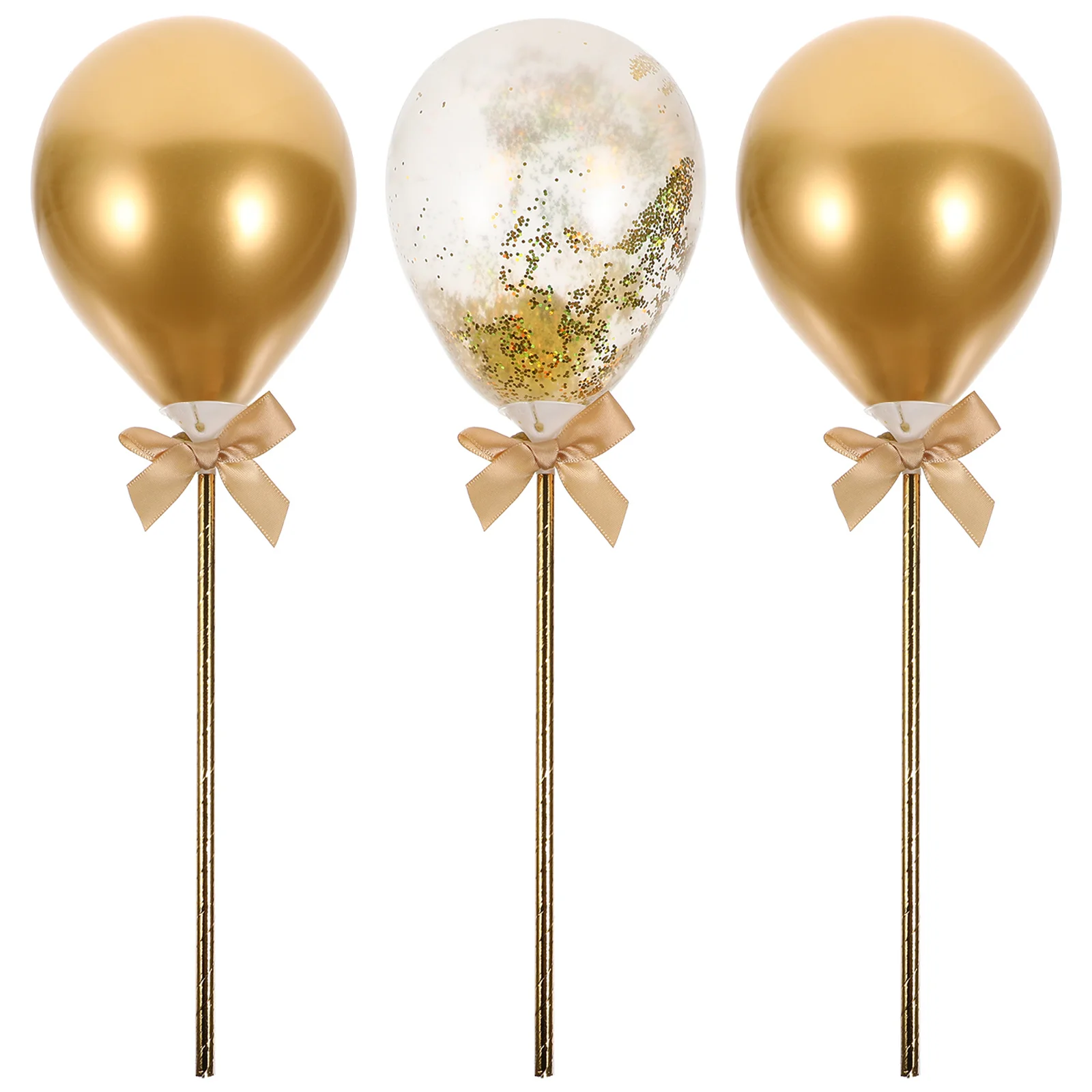 

1Set Birthday Cake Decoration Balloon Cake Topper Bright Color Ideal for Birthday Wedding Party Balloon Cupcake Toppers