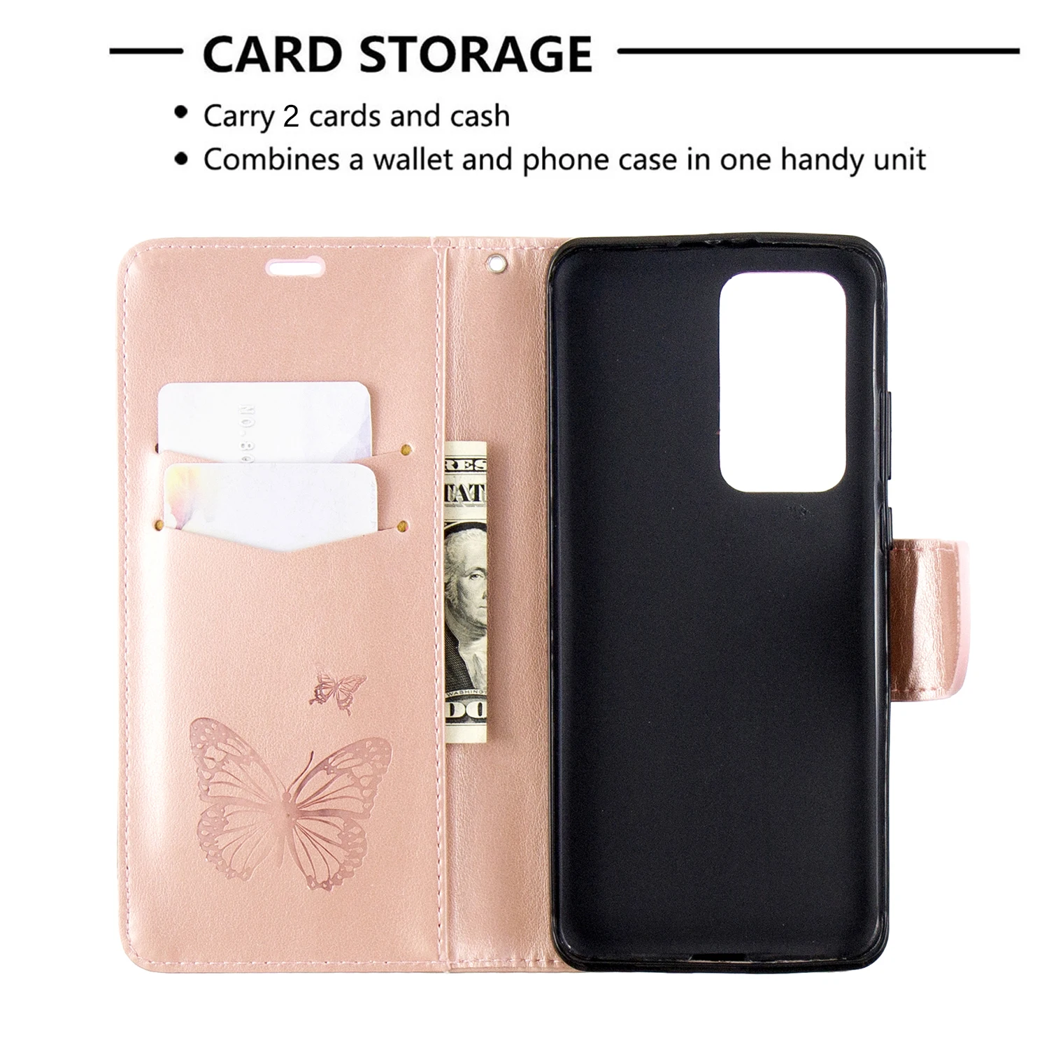 For Huawei P40 / P40 Pro phone case case cartoon butterfly soft shell clamshell leather case