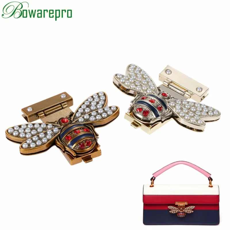 bowarepro DIY Women Bee Clasp Turn Twist Lock For Handbag Bag Accessories Shoulder Bag Purse Gift Metal Lock for DIY Bag 81*70mm