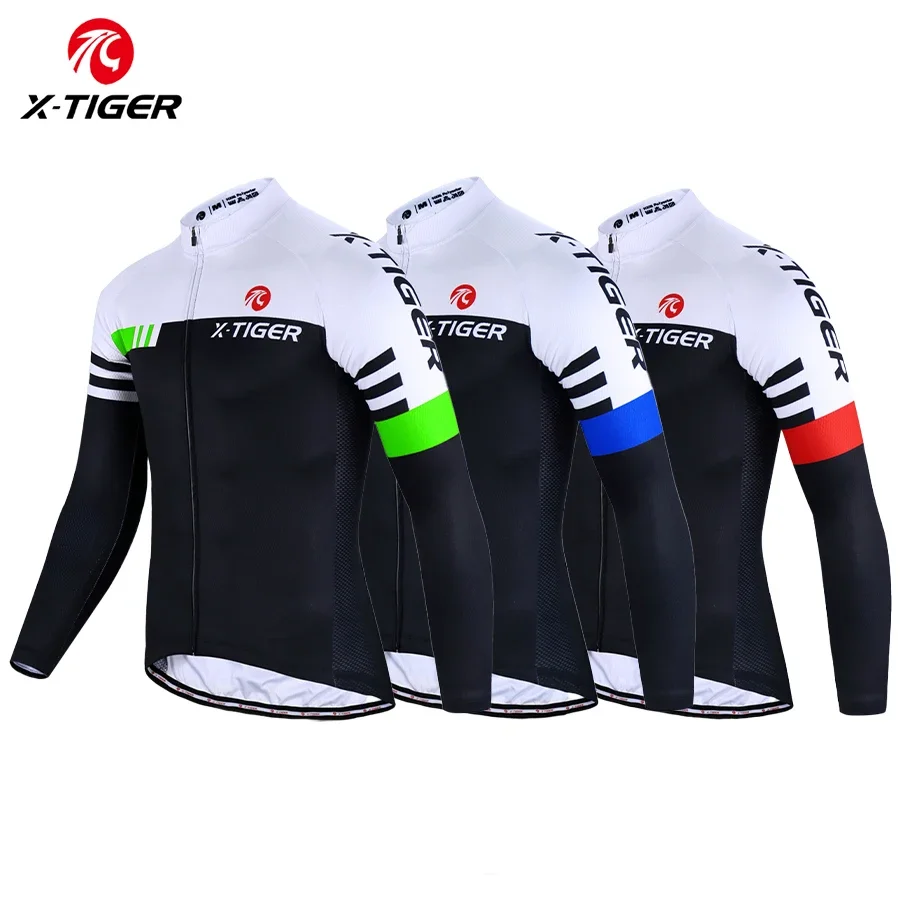 

X-TIGER велосипедный трикотаж с длинным рукавом, высококачественная одежда для горного велосипеда, спортивная одежда для горного велосипеда, велосипедная рубашка на полной молнии