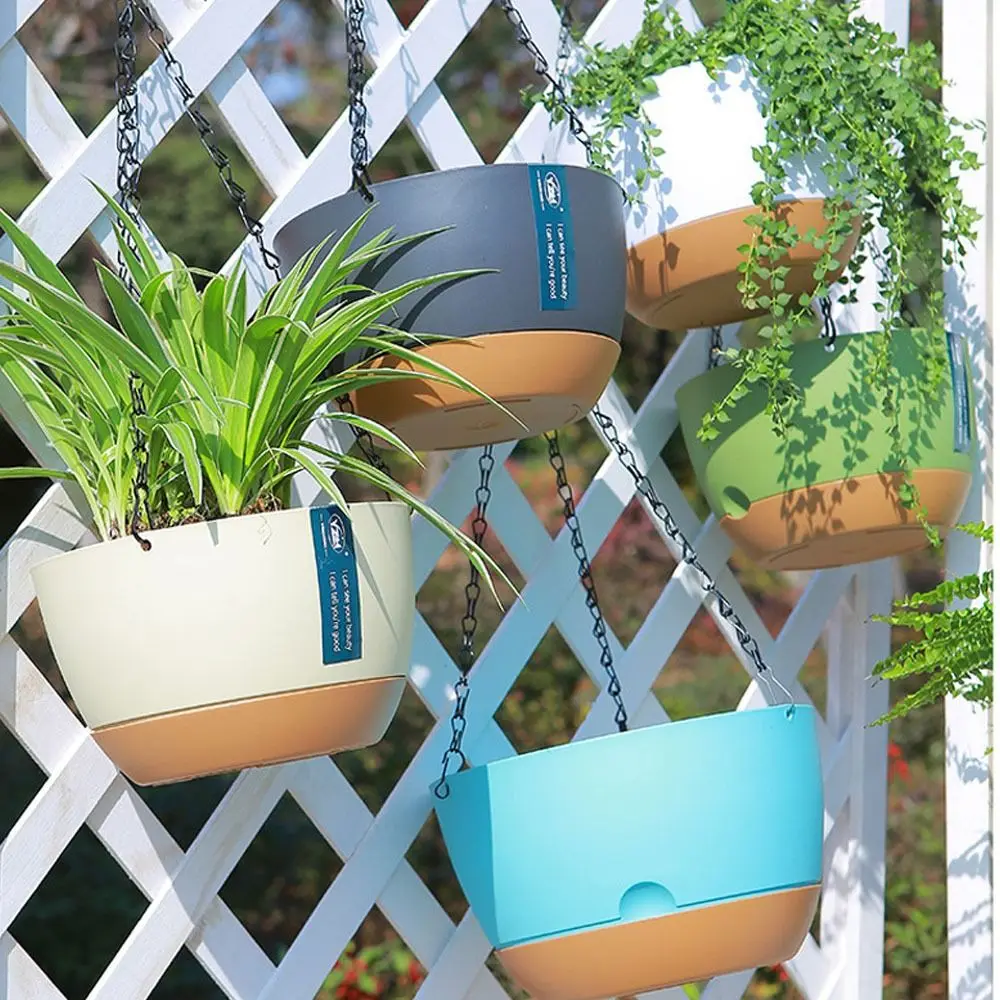 Garden Decoration Plaited Baskets Automatic Water Suction Planting Container Removable Flower Pots Modern Contrast Color