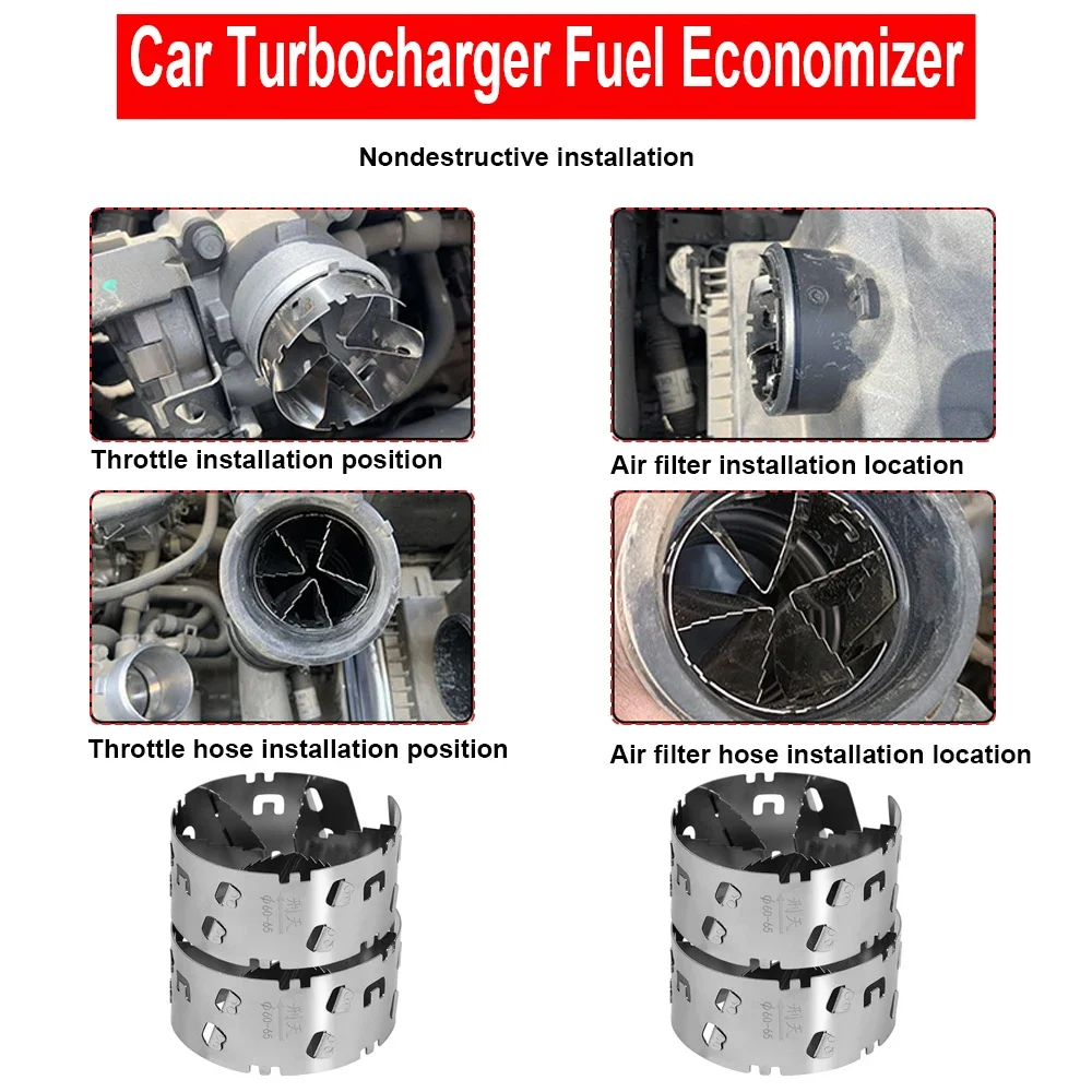 Car Turbocharger Adapter Superchargers Top Speed Air Intake Turbine Accelerator Modified Fan Saver Fuel Gas Car Turbocharger