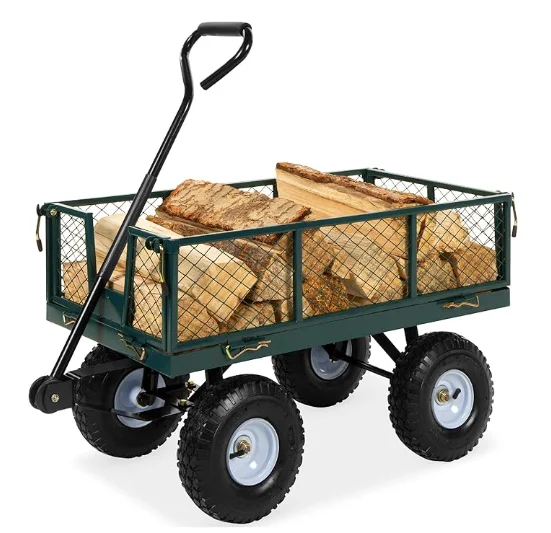 

Новая усиленная пластиковая садовая тележка со съемными стальными сетчатыми бортами, поворотной ручкой на 180 градусов, 10-дюймовыми колесами, грузоподъемностью 600 фунтов - 1 год гарантии