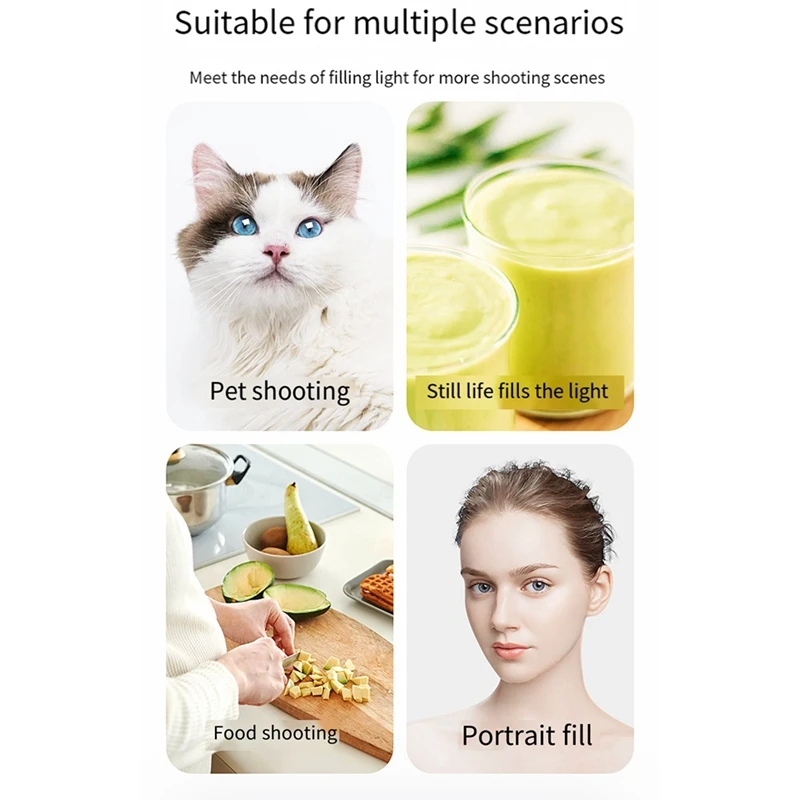 Portátil RGB LED Selfie Light, Video Fill Light, Video Light, Telefone, 3 modos de iluminação