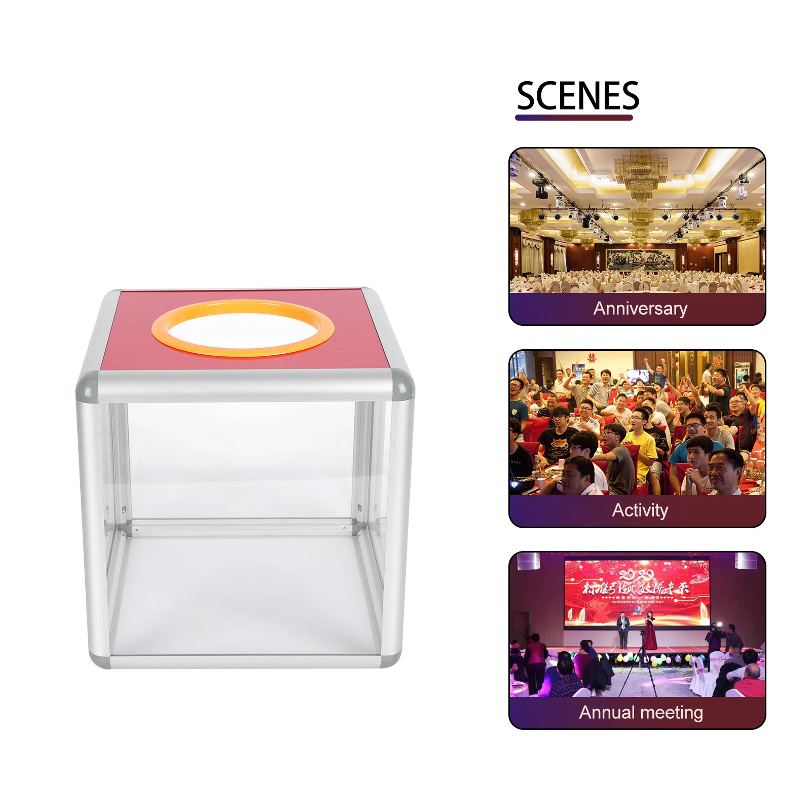 Lottery Box Office Mailbox Storage Bins Product Paper Case Suggestion Letter Container Aluminum Alloy Transparent Travel Work