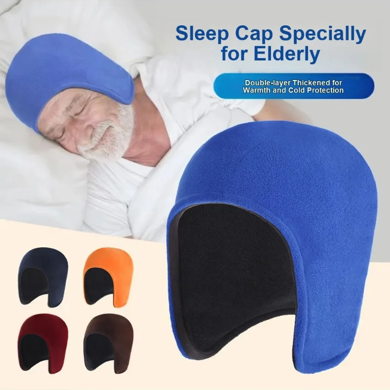 Hearing Protection Protective Winter Fleece Cycling Hat Windproof Ear Protection Double Layer Thickened Warm for Elderly Sleep