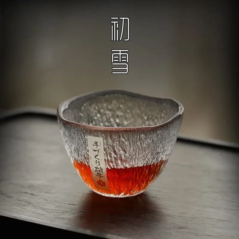 Taza de té de cristal resistente al calor, vaso de gota de lluvia, vaso transparente para beber, juego de té de Kung Fu japonés, copa de vino, 160ml, 1 ud.