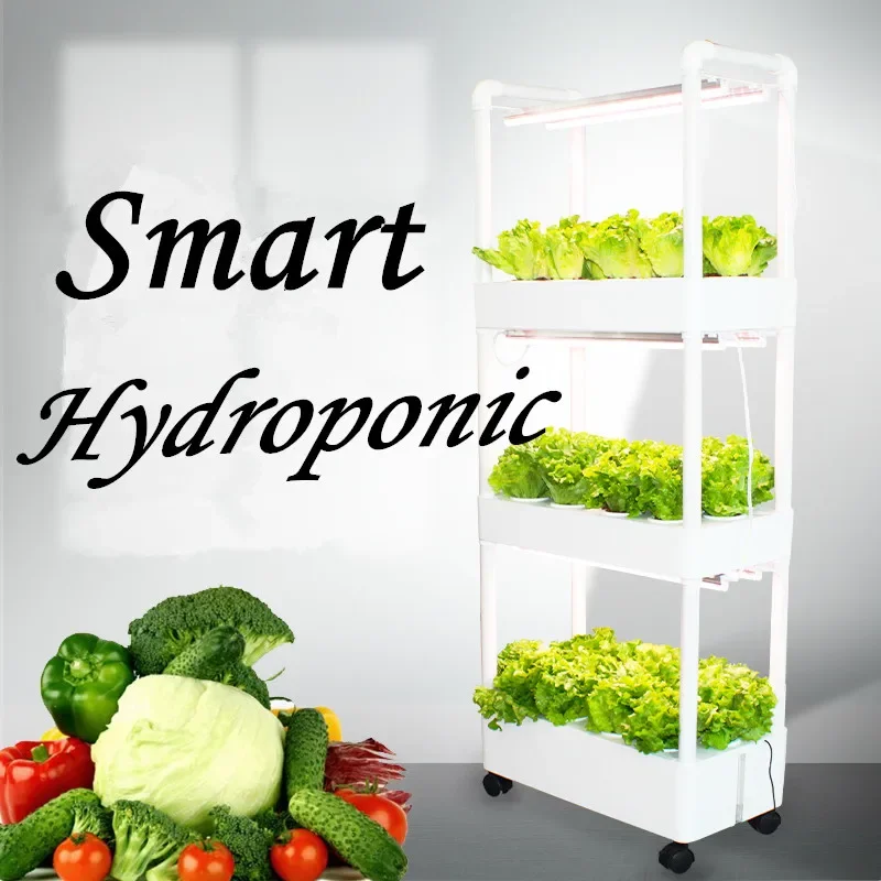 

Hydroponic System with LED Grow Light, 3 Layers 42 Plant Site Vertical Garden Planter Kit for Herb Lettuce