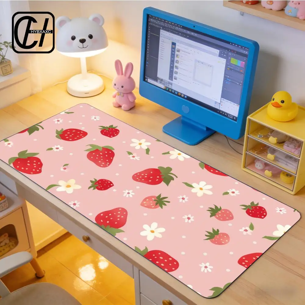 

Kawaii Pink Sakura Mouse Pad Large Rubber Base Anti-slip PC Desk Accessories Mousepad for Office & Gamer Keyboard Mats Decor Mat