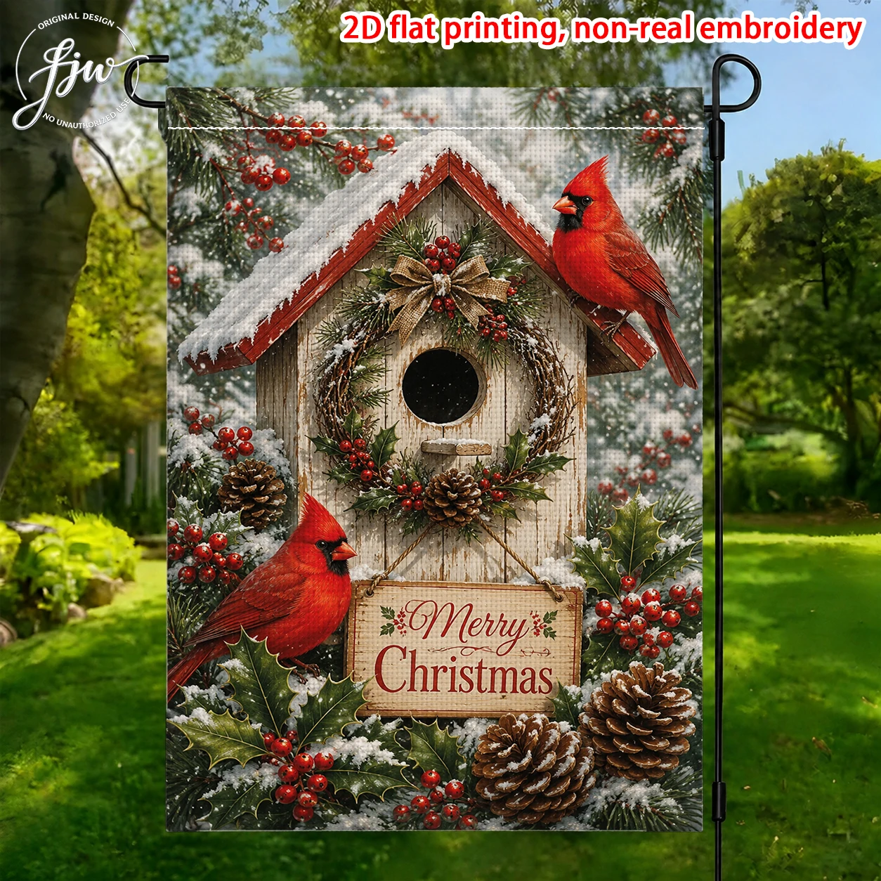 1pc Christmas Garden Flags Seasonal Holiday Outdoor Yard Decorations  Winter Farmhouse Welcome Garden Flags for Outside