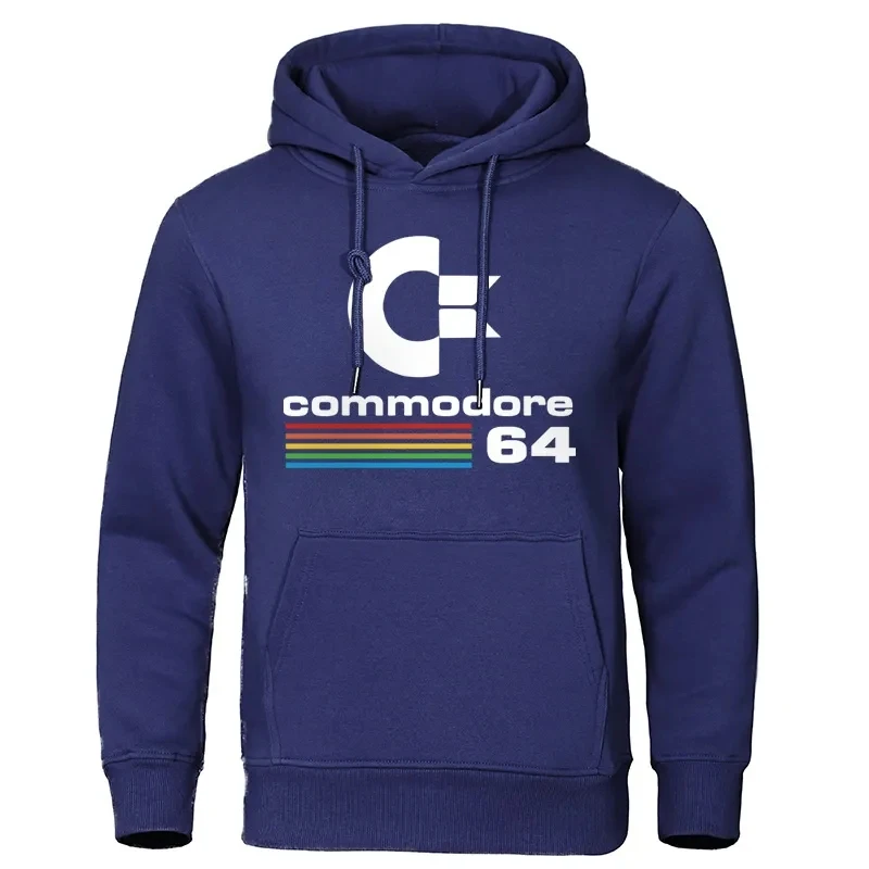 Vintage Commodore 64 Graphic Hooded Sweatshirt Retro Gaming Streetwear Pullover Hoodie