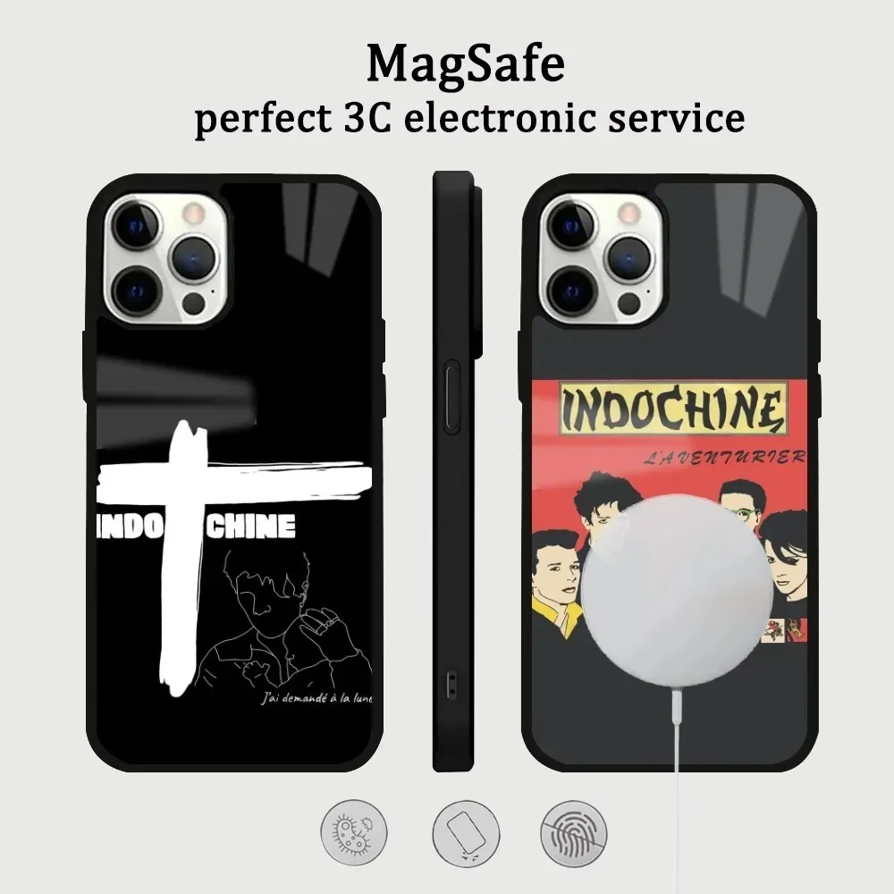 

Чехол для телефона Indochine Rock France Band для IPhone 16, беспроводной магнитный чехол Magsafe Mirror