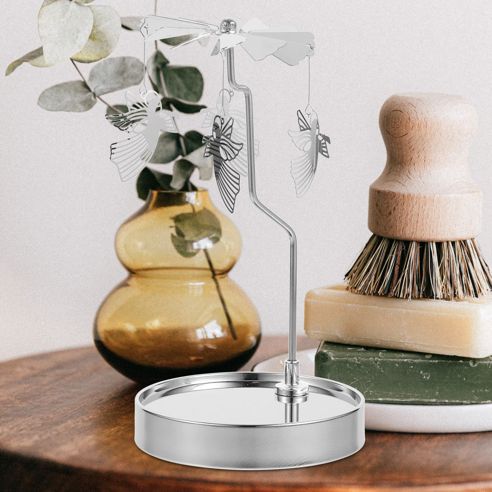 

Rotating C Holder Sturdy Lightweight DIY Assembly Round Tray Magnetic Aromatherapy Home Decor Holiday Party Wedding