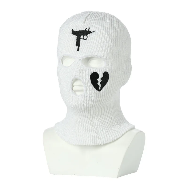 Three-hole Ski Mask Tactical Full Face Mask Winter Hat Halloween Party Mask Limited Embroidery