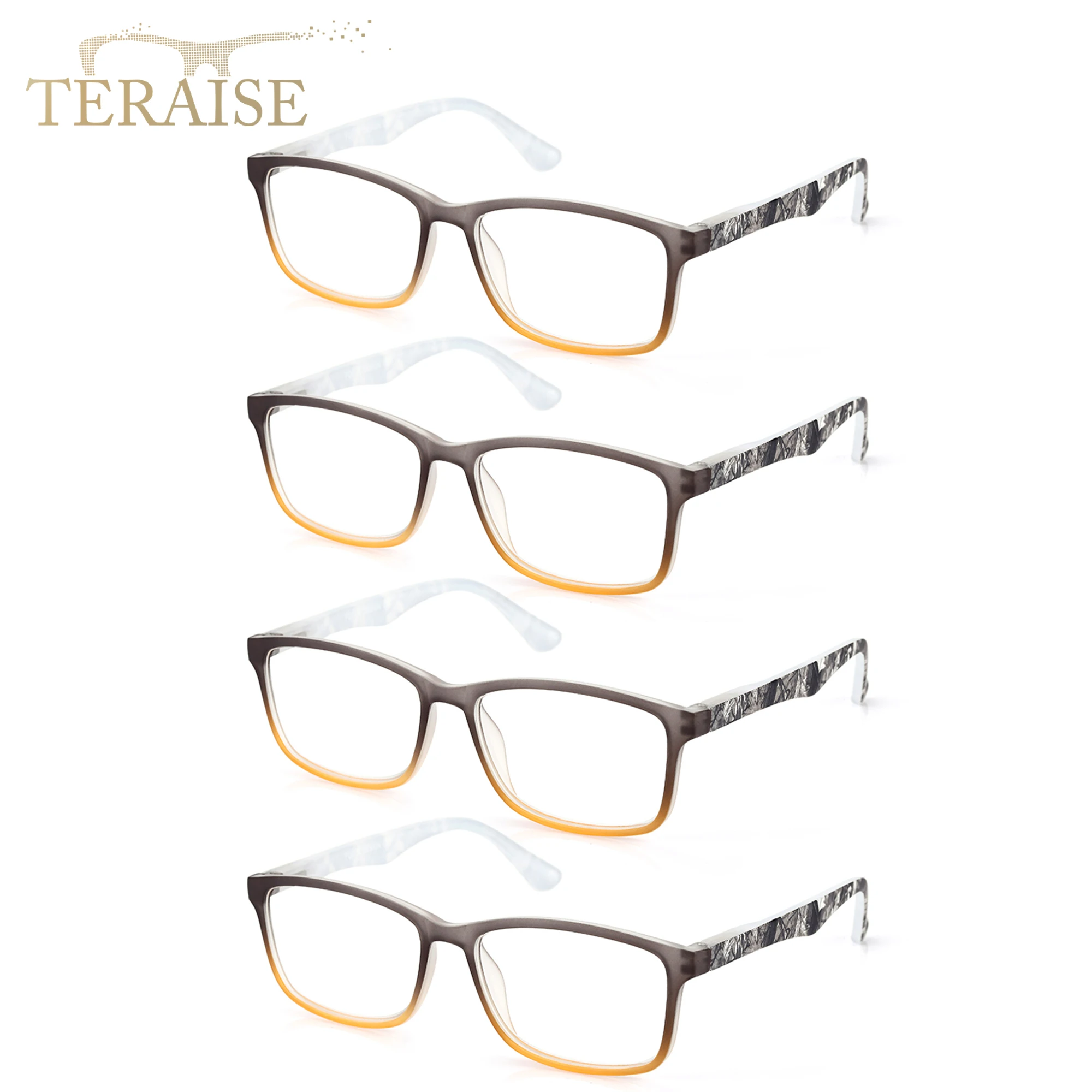 TERAISE Reading Glasses for Men and Women 4 Pairs Blue Light Blocking Reading Glasses Ultralight Fashion Readers