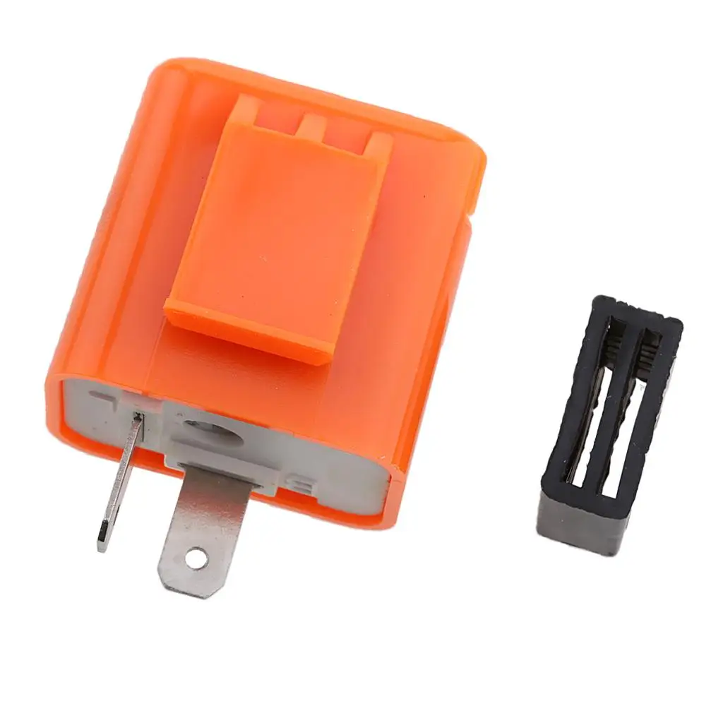 Universal Motorcycle Motorbike Turn Indicator 2-Pin Speed Adjustable LED Flasher Relay 12VDC Orange