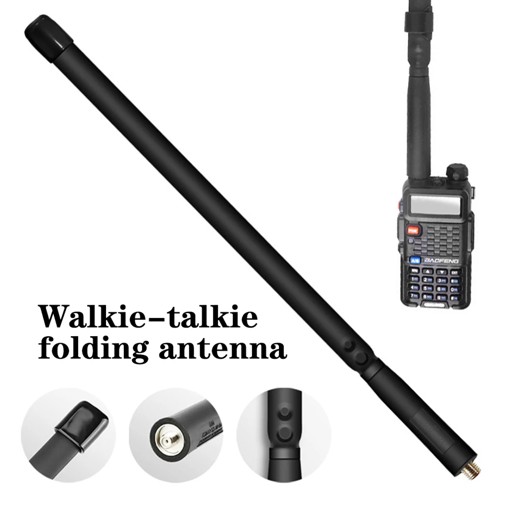 Foldable Tactical Antenna SMA Female Dual Band VHF UHF 144/430MHz Two Way Radio Gain Antenna For BaoFeng BF-888S UV5R UV82