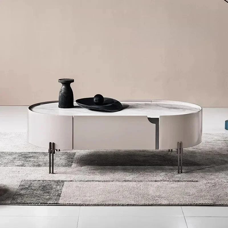 LJYFTavolino da caffé Itali minimalista con lastra di roccia per picolo appartamento، novo design creativo، Moderno،legg #2