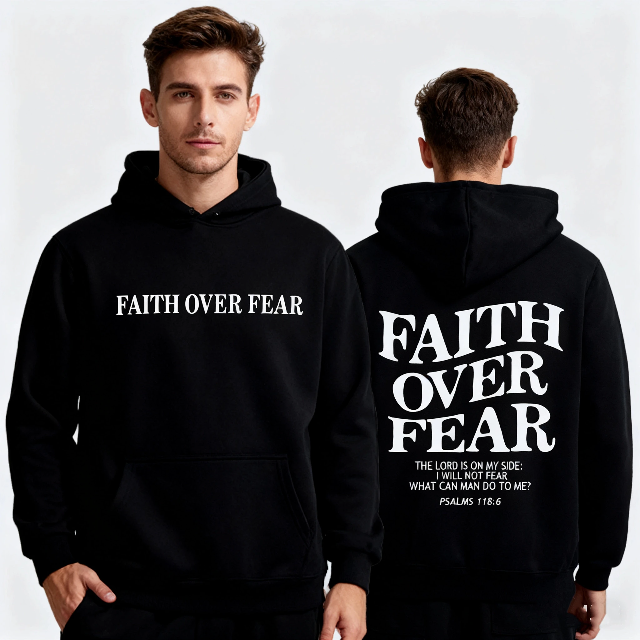 

Fashion Trend Letters Printed Men's Hoodies Fall & Winter Warm Hoodies Comfortable Soft Men's Pullovers Casual Men's Wear