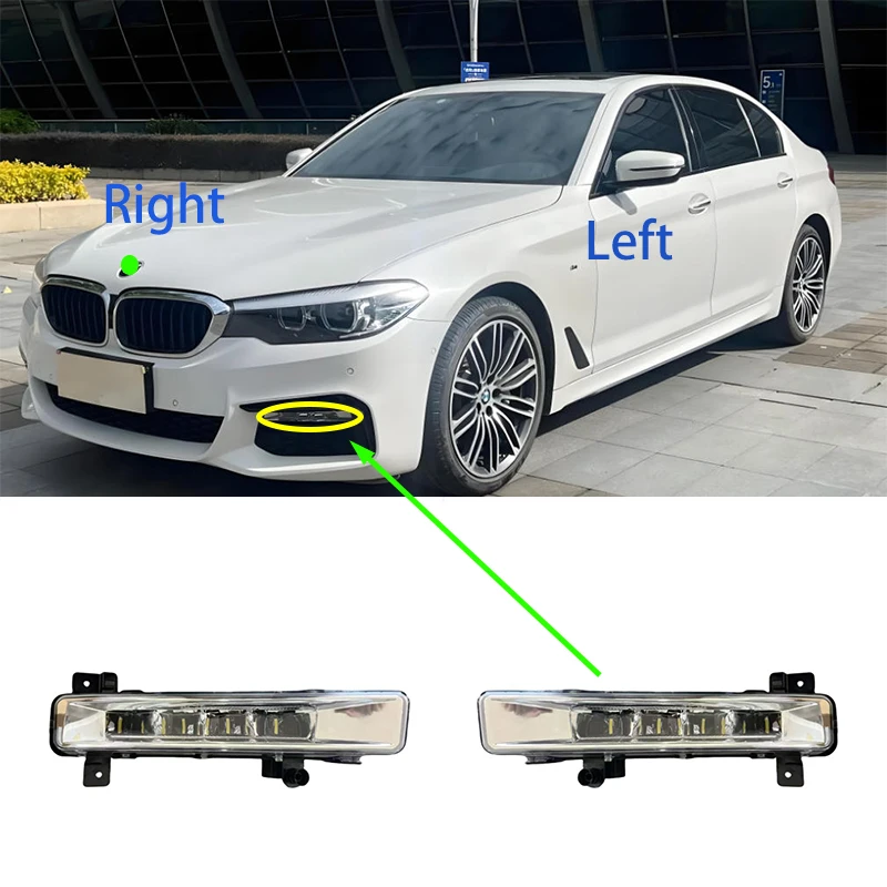 

Для BMW 5 серии G30 G31 G38 2017-2020 передний бампер автомобиля дневные ходовые огни противотуманные фары светодиодные OE L63177349131 R63177349132