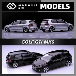 Maxwell In Stock 1:64 Golf GTI MK6 VI Openable Hood VAG BBS Diecast Diorama Car Model Collection Miniature Toys