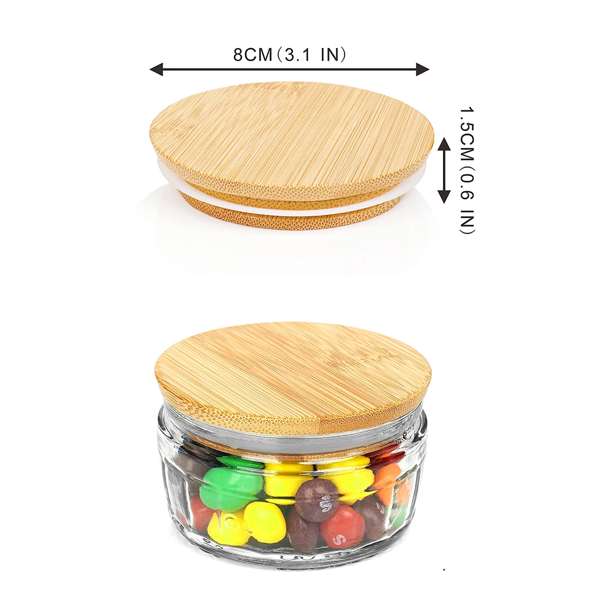 Bamboo Lid Compatible with Puds Cheesecake Jars Reusable Airtight Glass Storage Can Lids