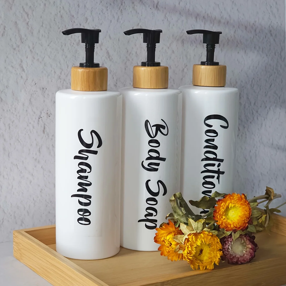 3pcs 500ml Refillable Shampoo and Conditioner Dispenser Set for Shower Convenient Bathroom Accessory for Easy Refills