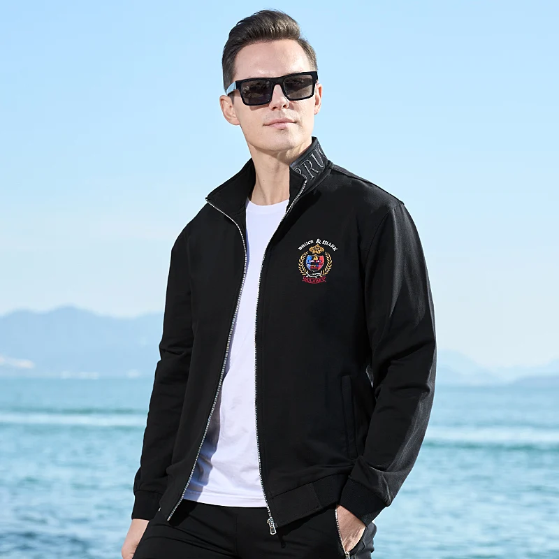 New Men Sport Wear Baseball Jacket Bruce&Shark Men Autumn Clothes Causal Fashion style Male Sport wear Loose Jacket Size 3XL