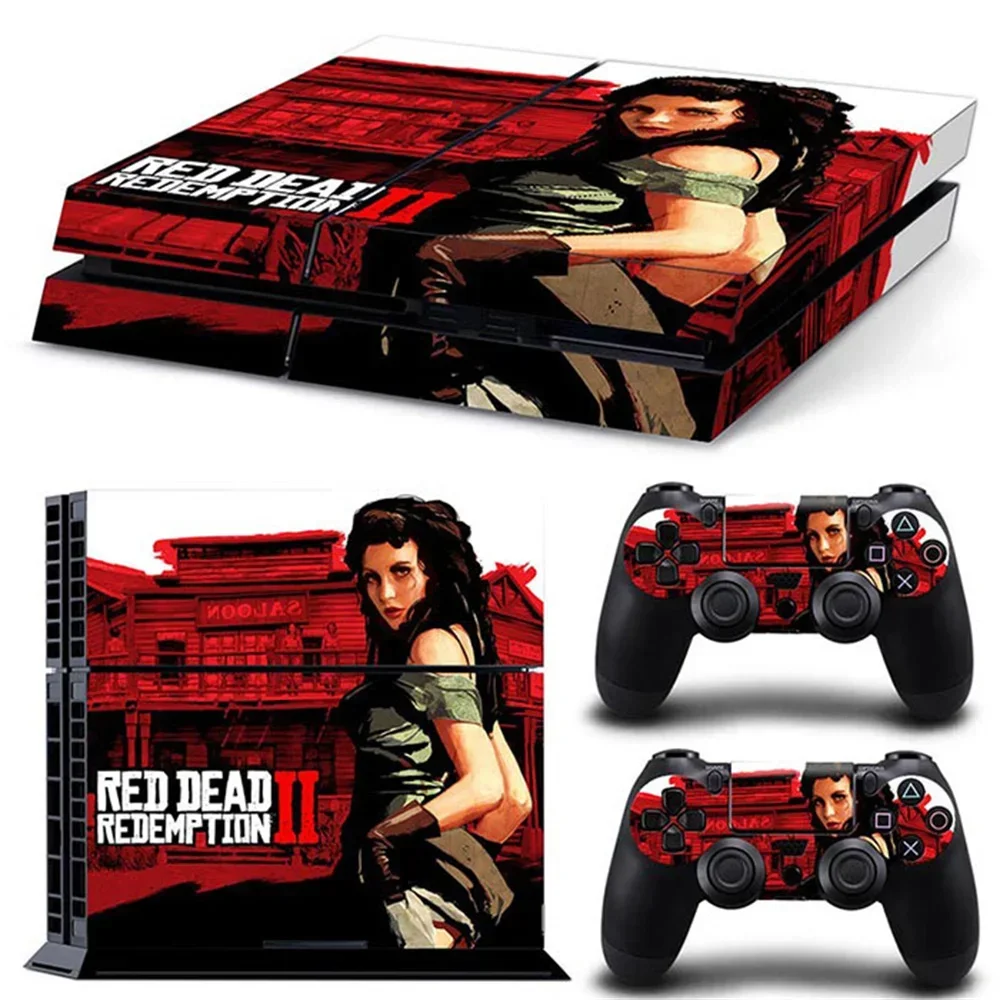 Red dead redemption 2 accessories Vinyl Decal Skin Stickers For PS4 Console and 2 PCS Stickers For PS4 Controller skin sticker