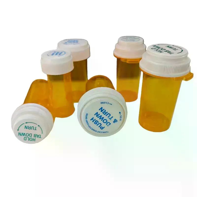 5/10/20Pcs Child-resistant Yet Easy To Open Pharmaceutical Container Empty Plastic Bottle With Double-sided Cap