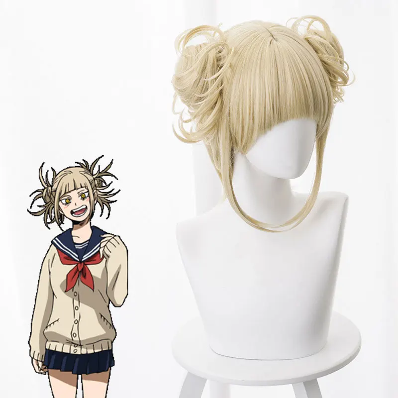 Boku No Hero Academy Cross My Body Synthetic Hair Wig Cosplay My Hero Academy Himiko Toga Party Role Play Wigs + Wig Cap