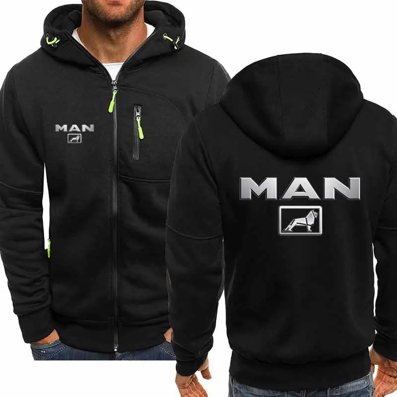 

2023 New Spring Autumn MAN Truck Logo Hoodied Men's Fashion Long Sleeve Zipper Cotton Hip-Hop Harajuku Hoody Casual Jacket