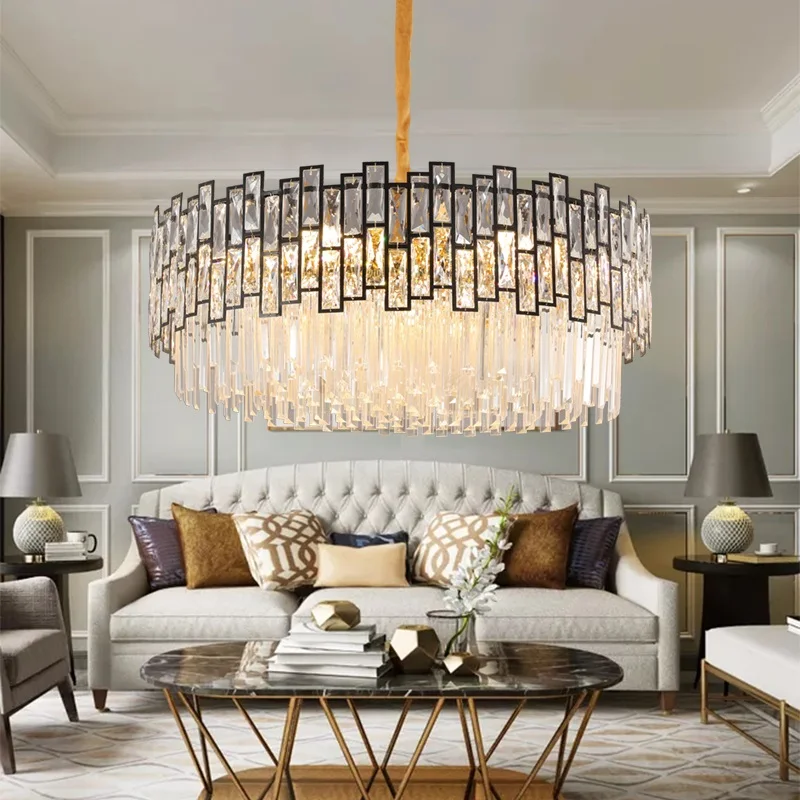 Luxury Crystal Chandeliers Living Room Modern Atmospheric Designer Bedroom Lamp Villa High-end Super Bright Restaurant Luminaire