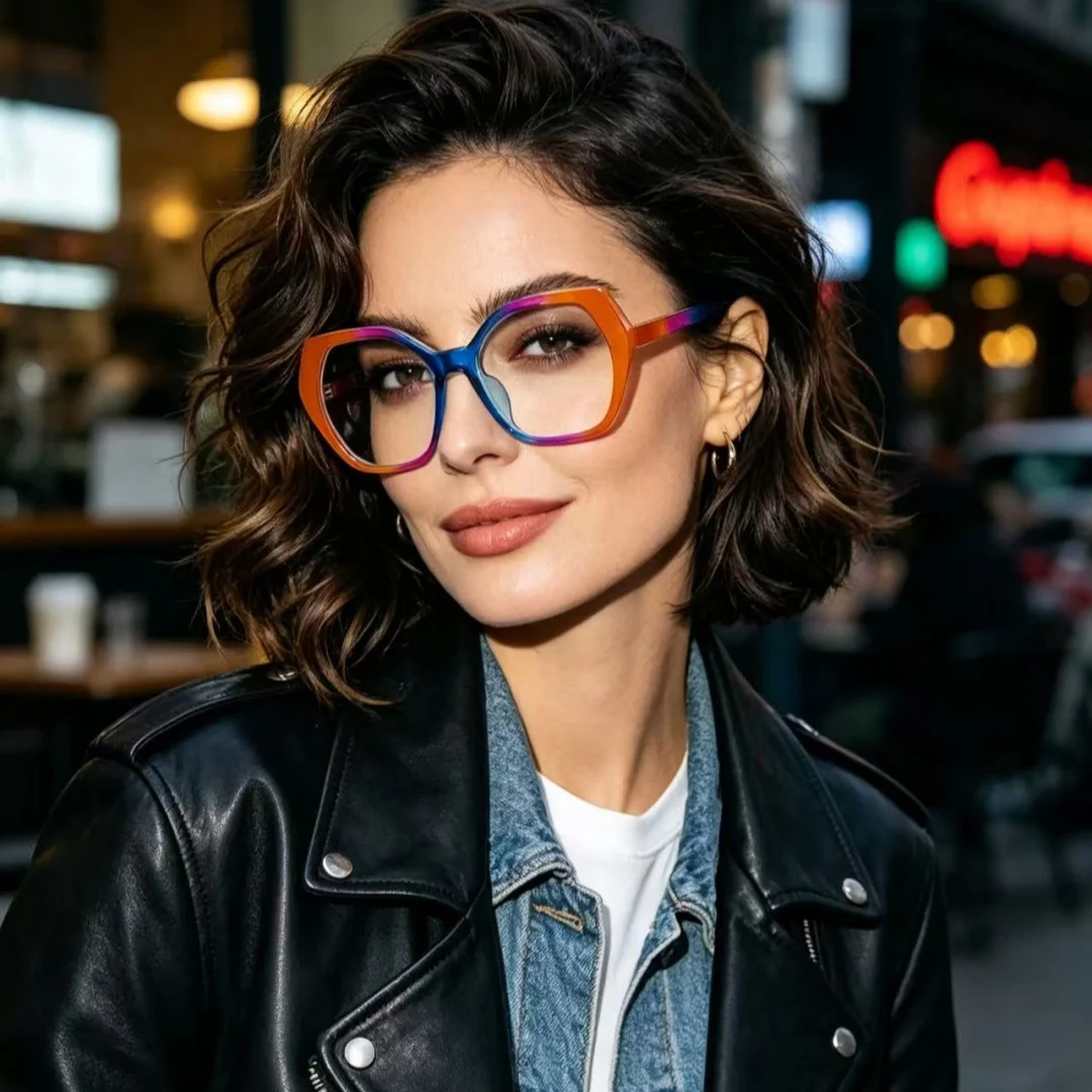 New Large Glasses Frame Simple Reading Glasses for Women Anti-Blue Light Customizable Prescription Computer Eyewear