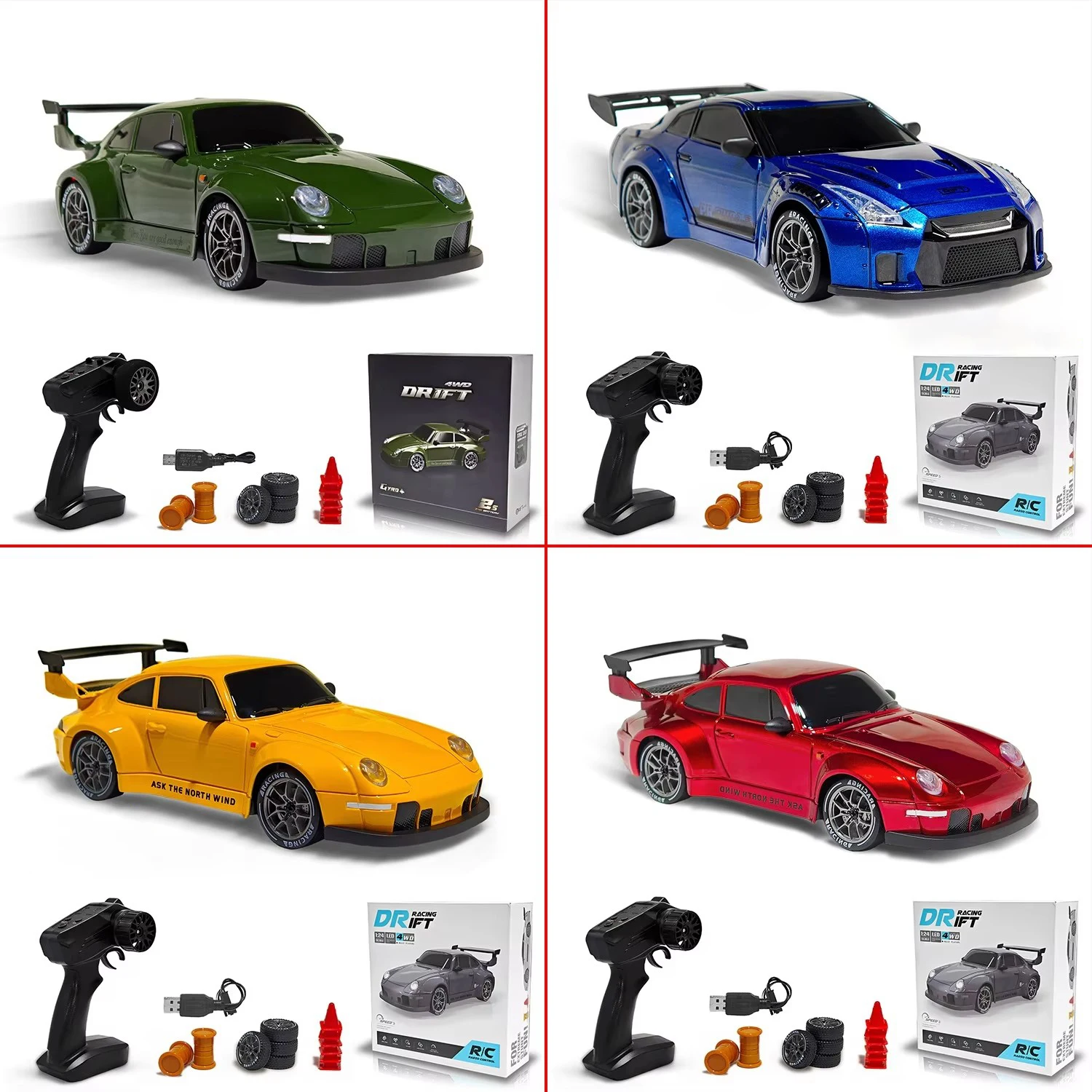 

Ограниченная серия Rc Drift Car 1/24 4wd с дистанционным управлением Drift Racing Car 2,4g Радио высокая скорость ​ ​ Модель автомобиля с дистанционным управлением, игрушка в подарок
